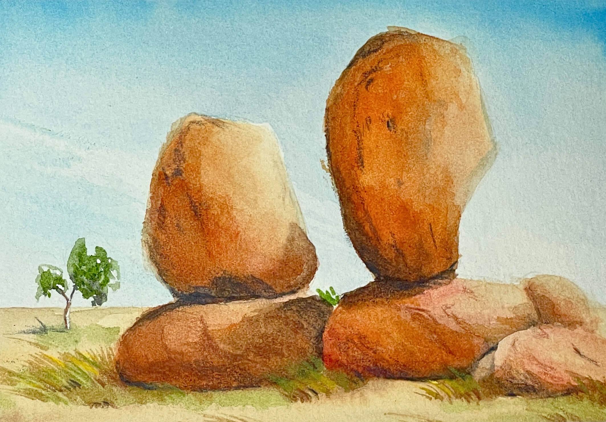 paysage à l'aquarelle d'après photo de référence